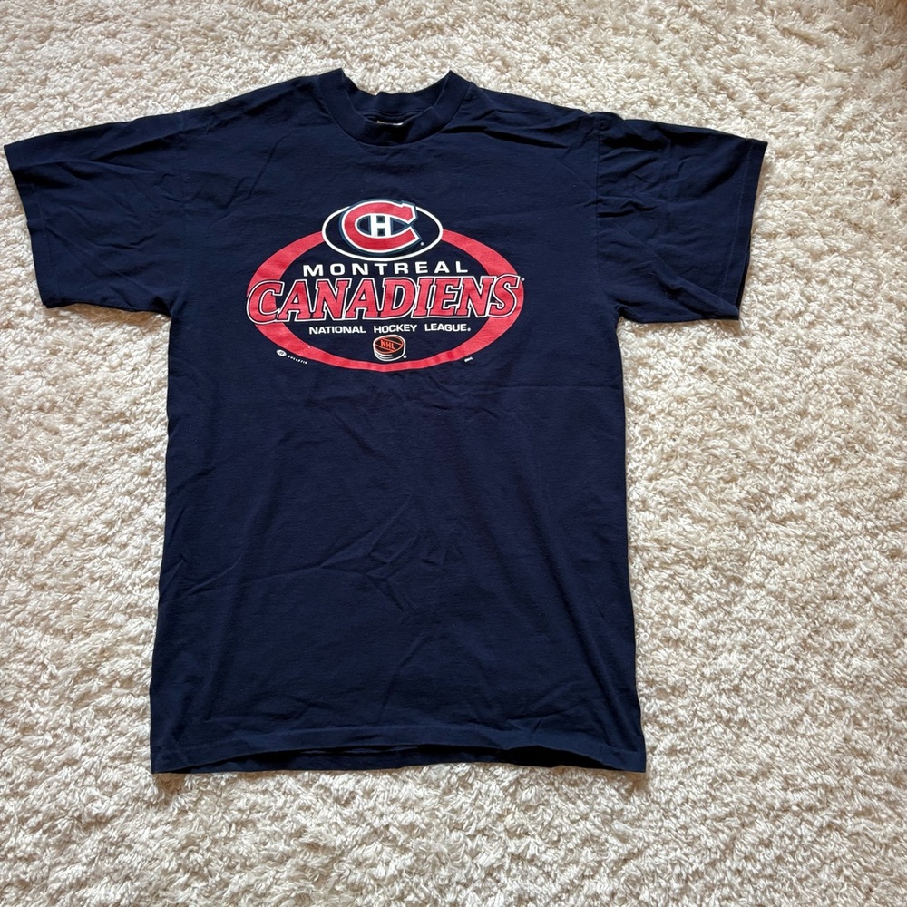Vintage Montreal Canadiens Bulletin T-Shirt. Size L.